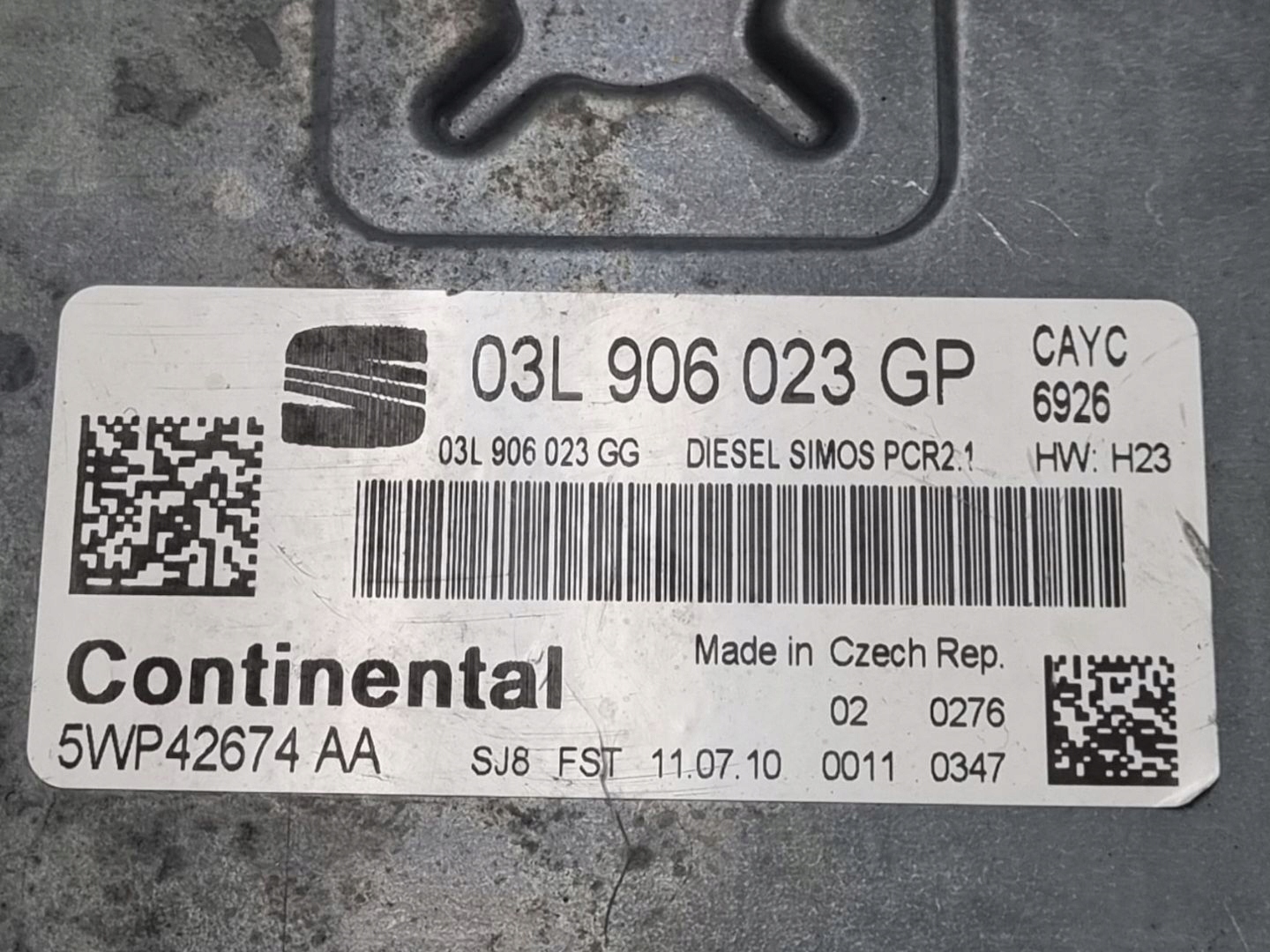 control unit of the engine SEAT Leon 2 facelift 2010 03L906023GP