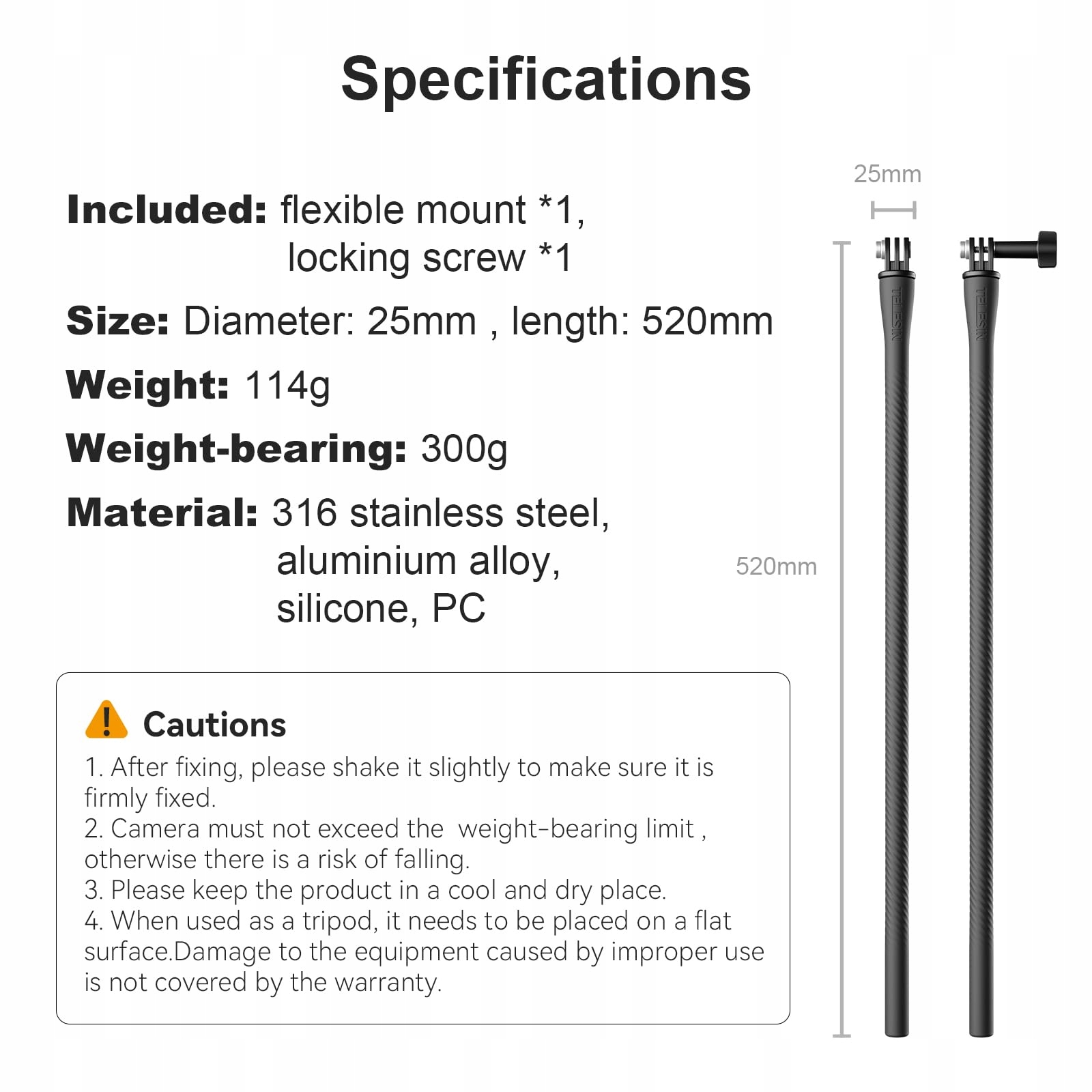 TELESIN Uchwyt Do Selfie-Sticka Dla GoPro DJI Insta360 Kamery Akcji — miniatura 8
