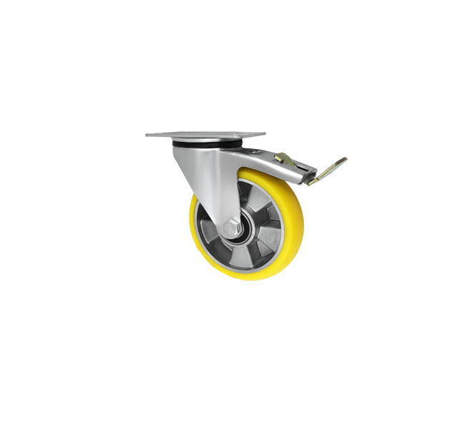 Otočné hliníkovo-polyuretanové kolo, brzda 160