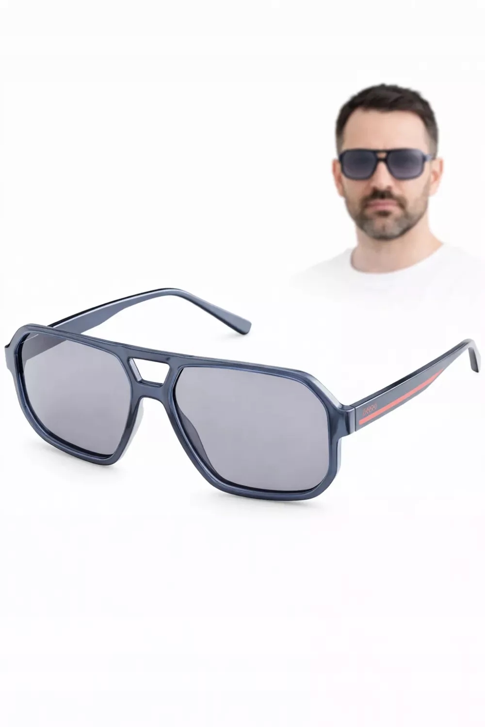 Sluneční polarizační brýle tmavě modré, transparentní SS21125A