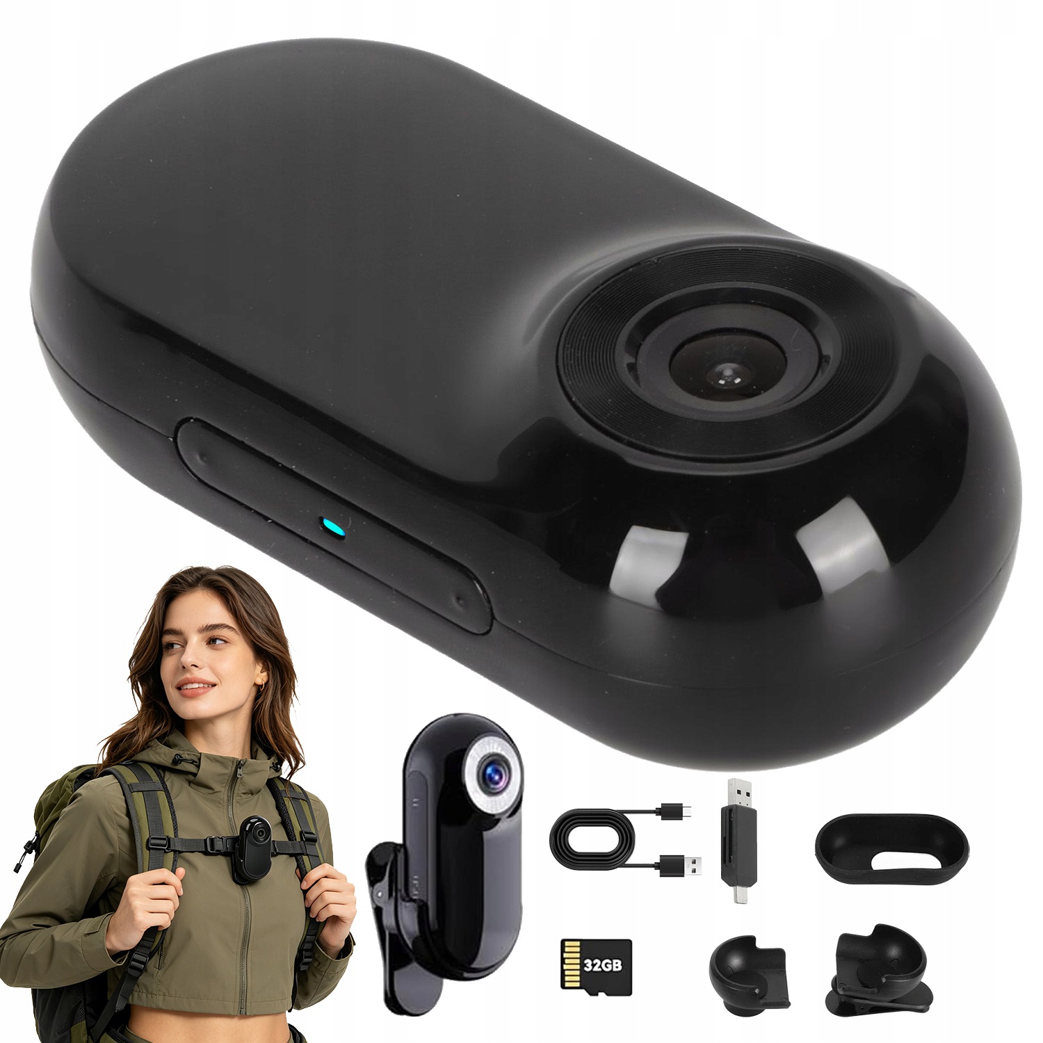 Sportovní Kamera Mini 1080P Hd Mikro Sportovní Kamera Youtube Vlog Otg 32GB
