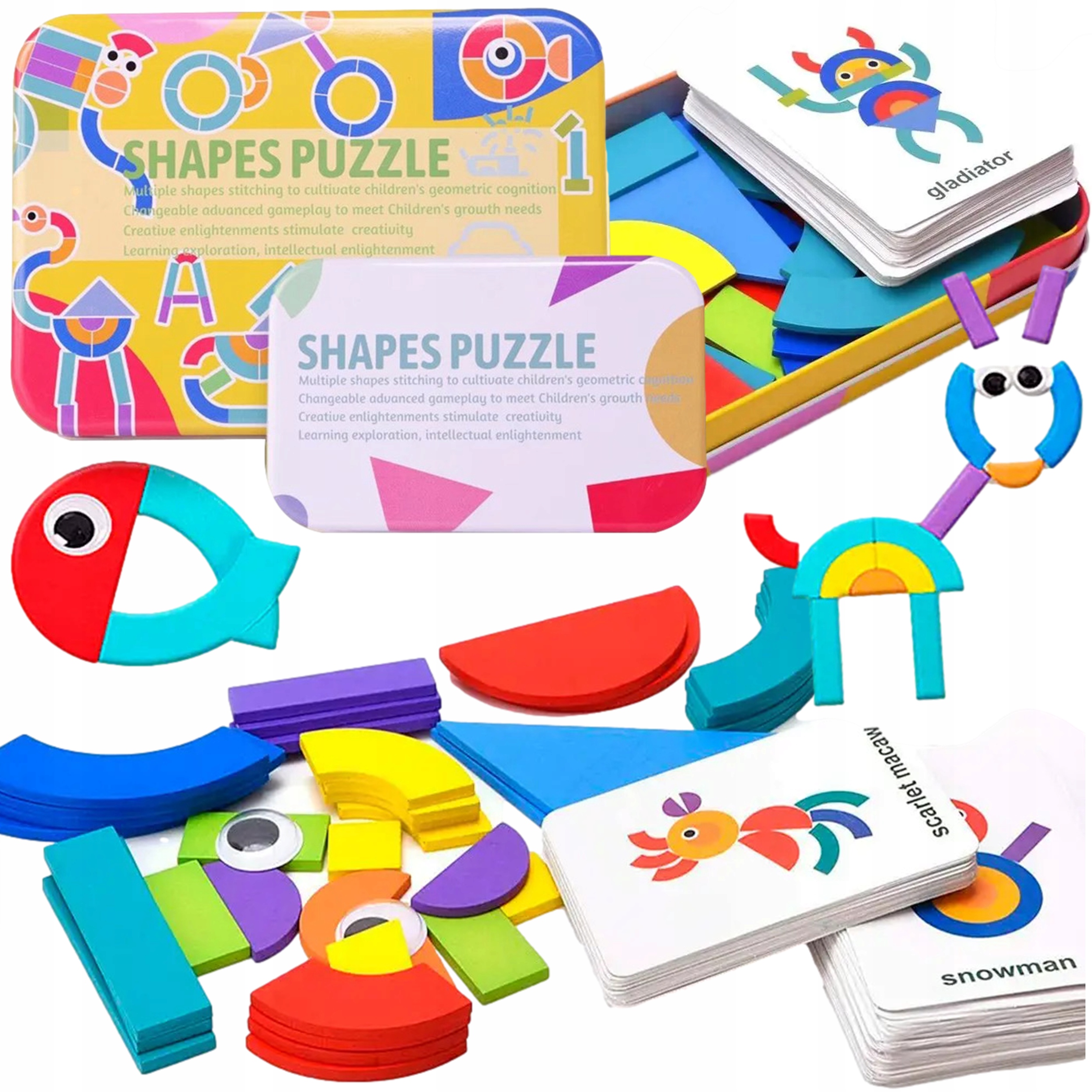 

Drewniane Puzzle Układanka Gra Logiczna Montessori