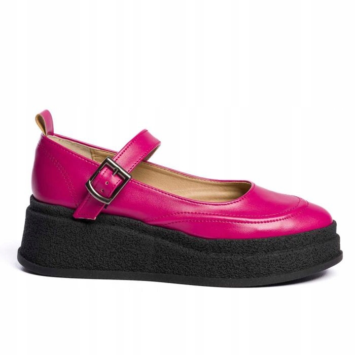 Fuchsiové Polobotky Platformy Dámské Eko Kůže 40