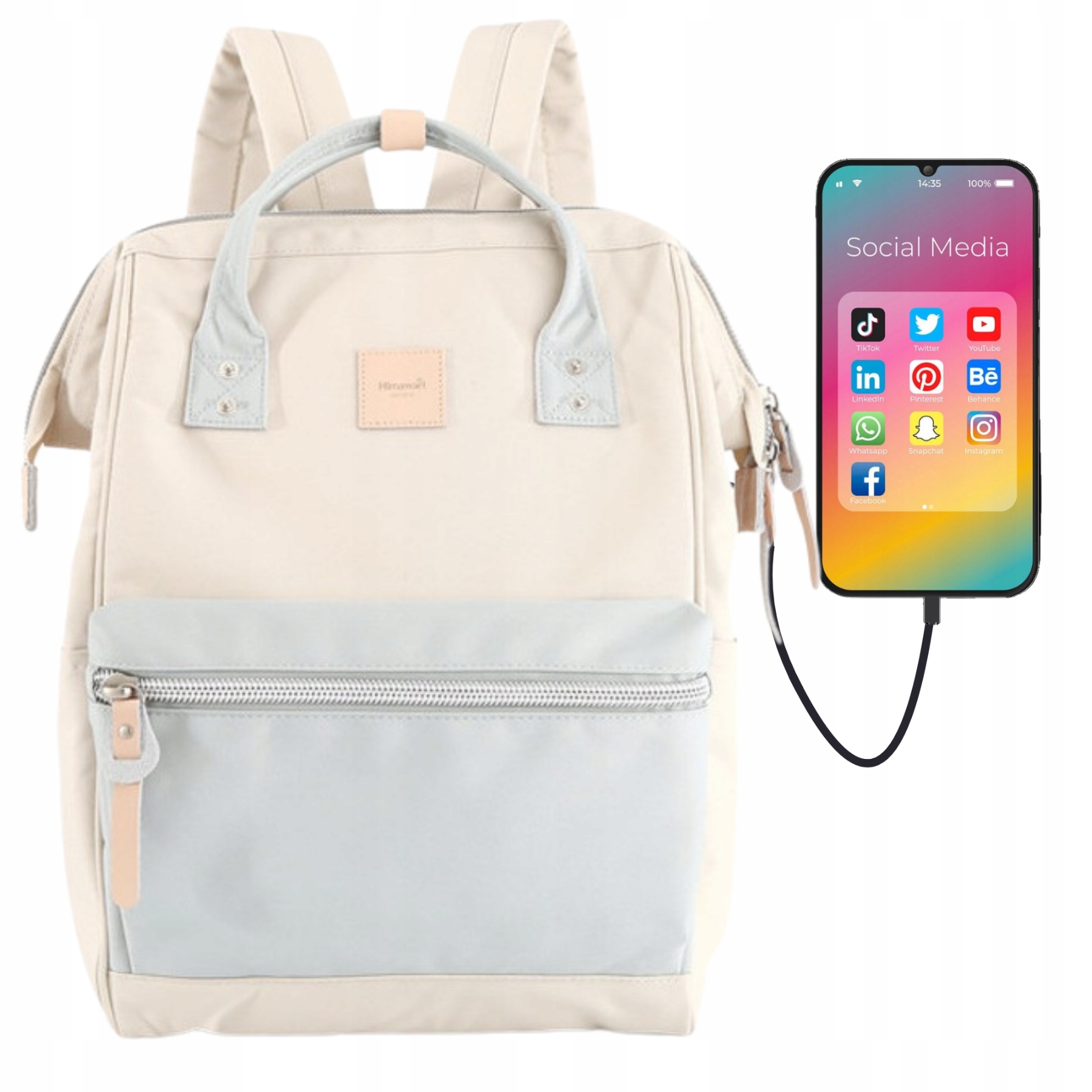 Himawari batoh s Usb portem dámský sportovní batoh do školy na notebook, módní