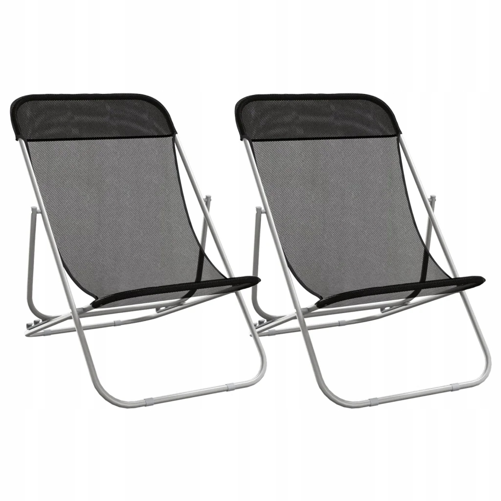 Skládací zahradní židle Textilene, černá, 85x58x83 cm