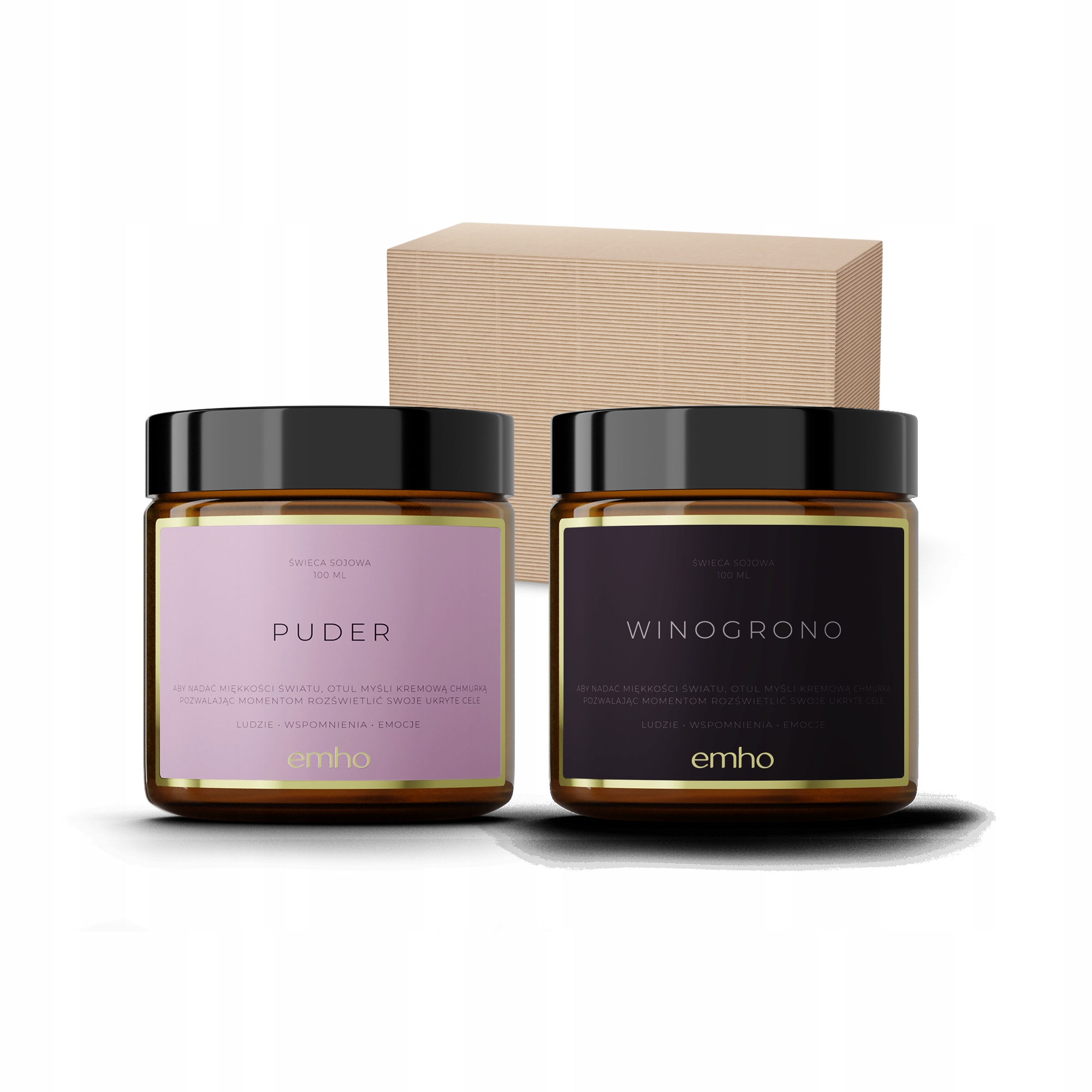Dárková sada Sójové svíčky Puder+winogrono