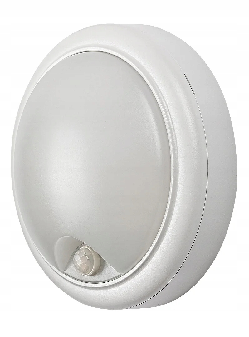 Venkovní nástěnné svítidlo s Led senzorem, bílé, kulatý, 18 cm Rabalux