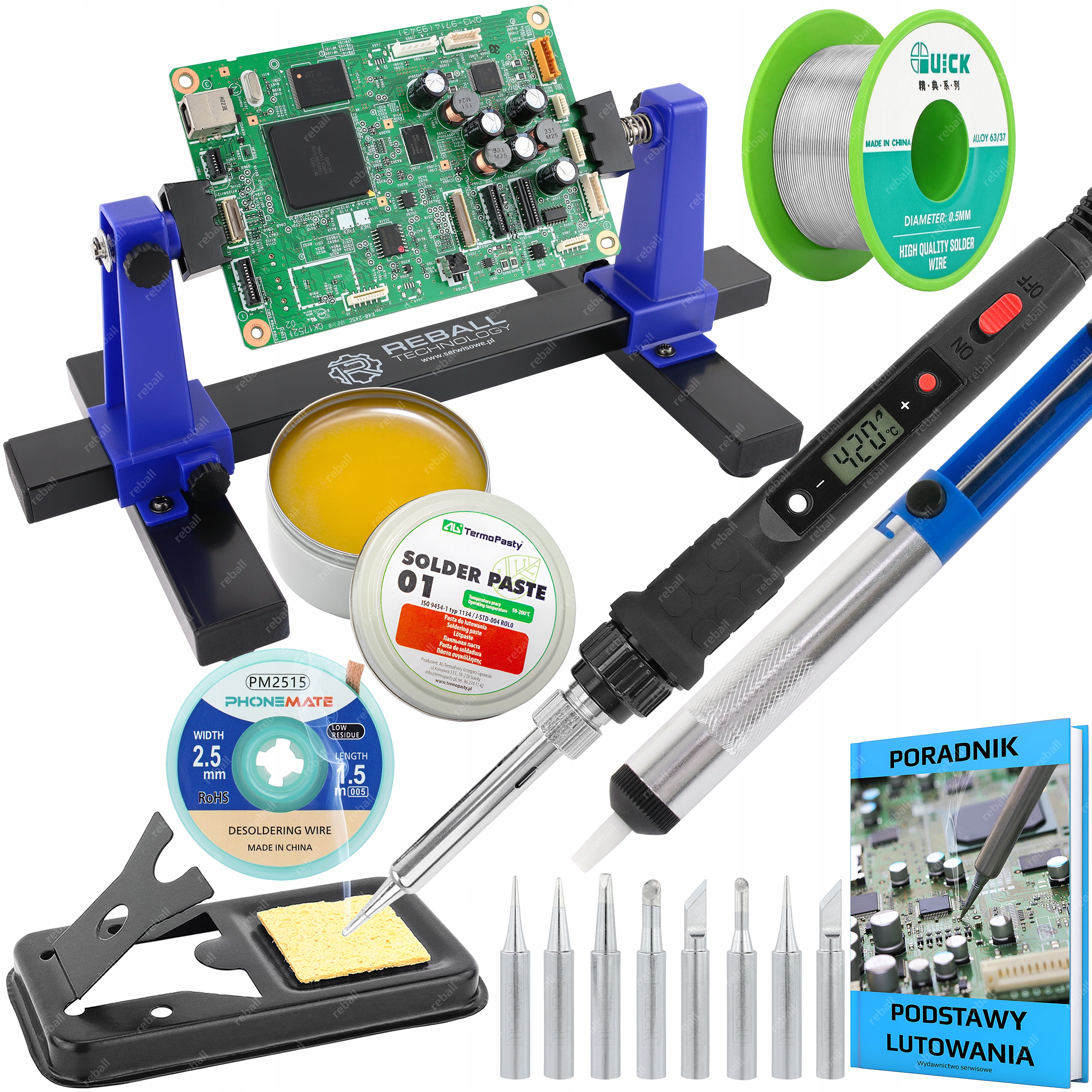 Přesná Páječka S801A 80W Montážní Držák Třetí Ruka ZD-11E Sada