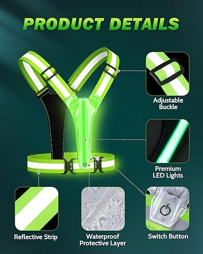 kamizelka do biegania na rower led ładowanie usb Stan opakowania oryginalne