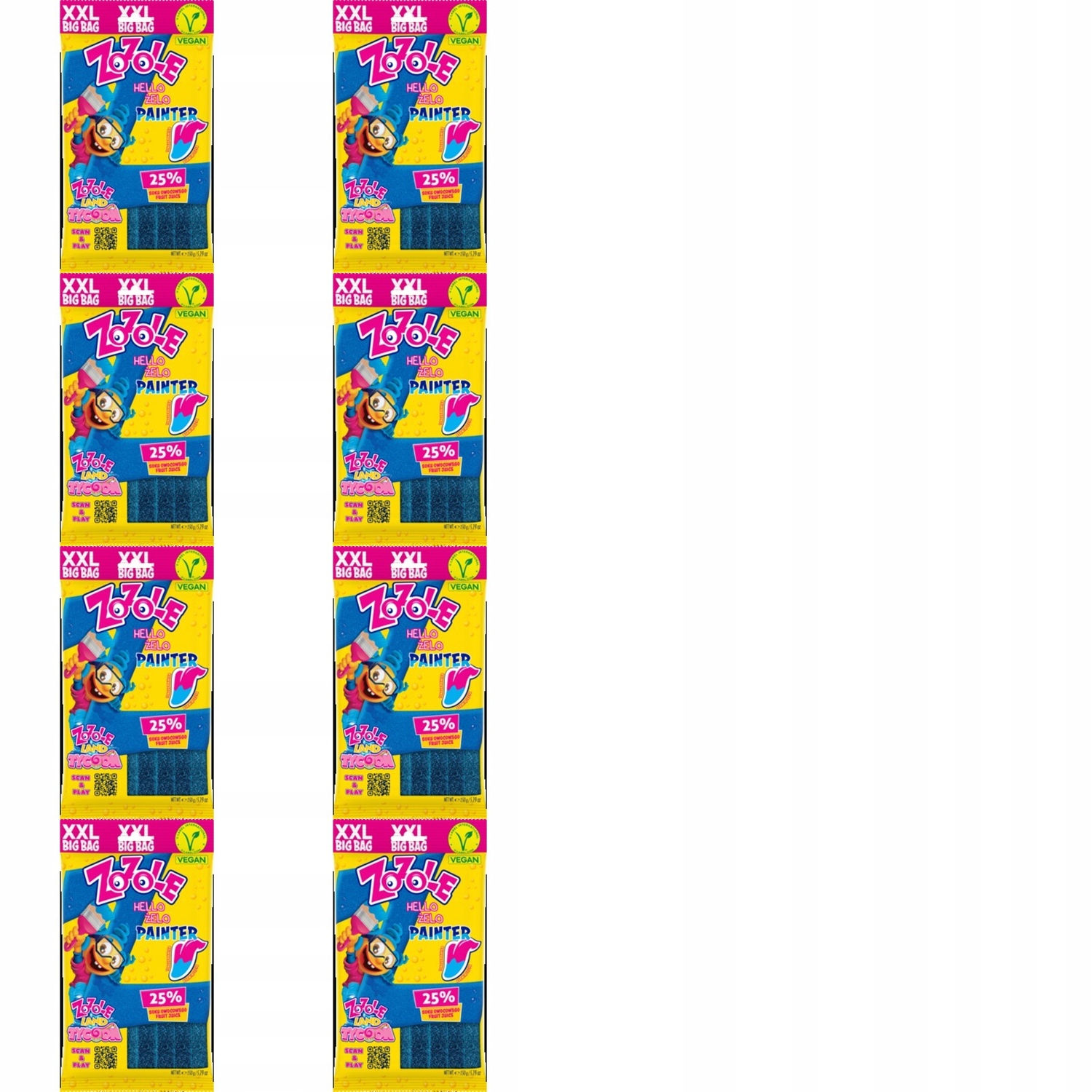 Levně 8 x 150 g Želé Bonbony Zozole painter blue směs Půlka Kartonu