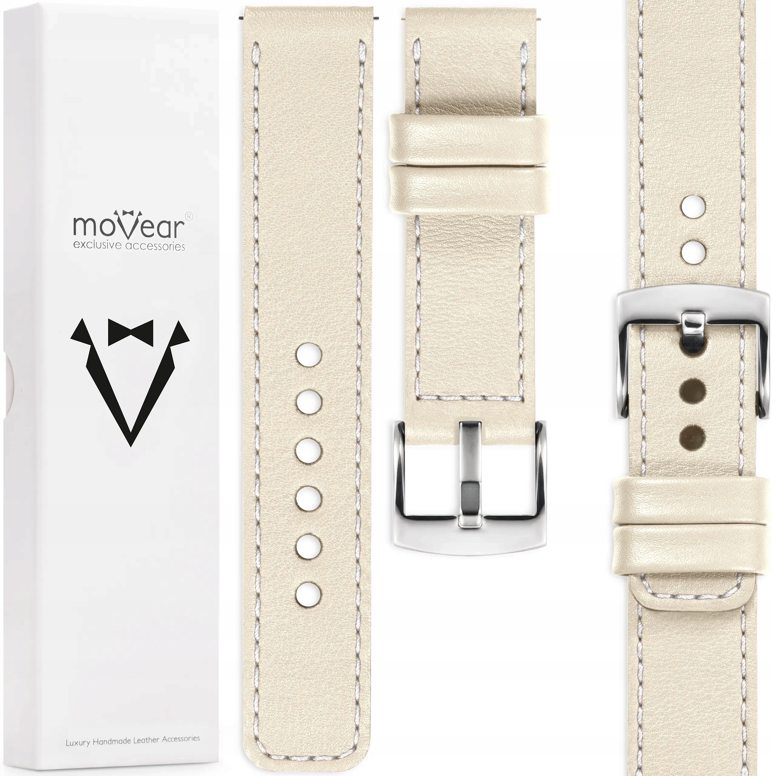 Pásek 24 mm pro prémiové hodinky, exkluzivní kožený Polský Movear