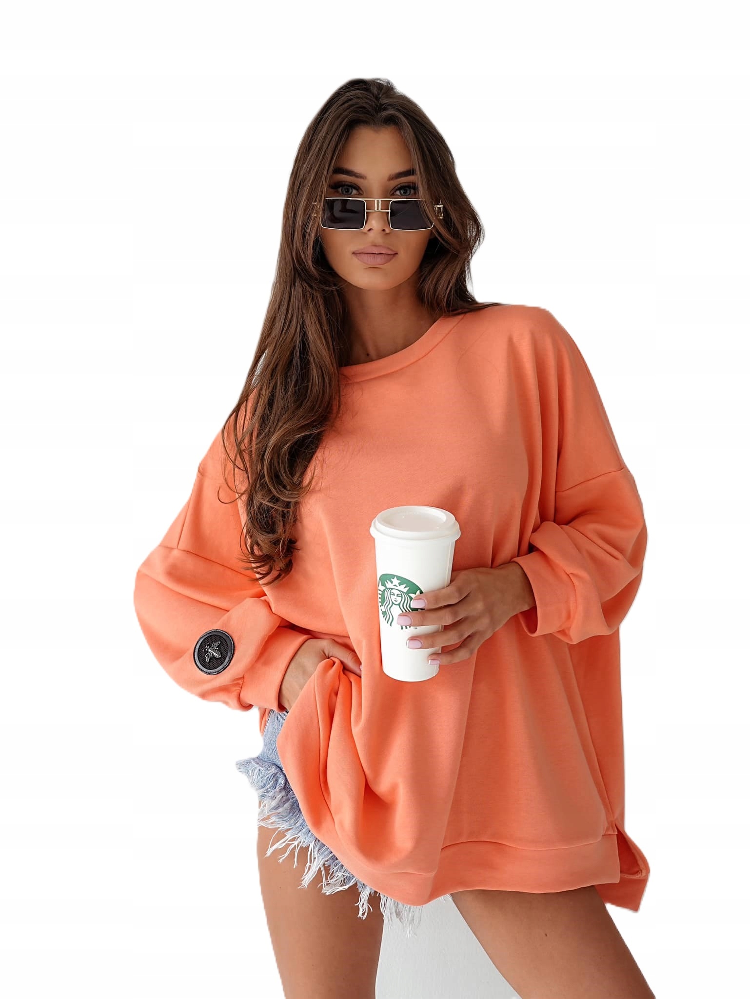 Bluza damska oversize mucha pomarańczowa Me Gusta