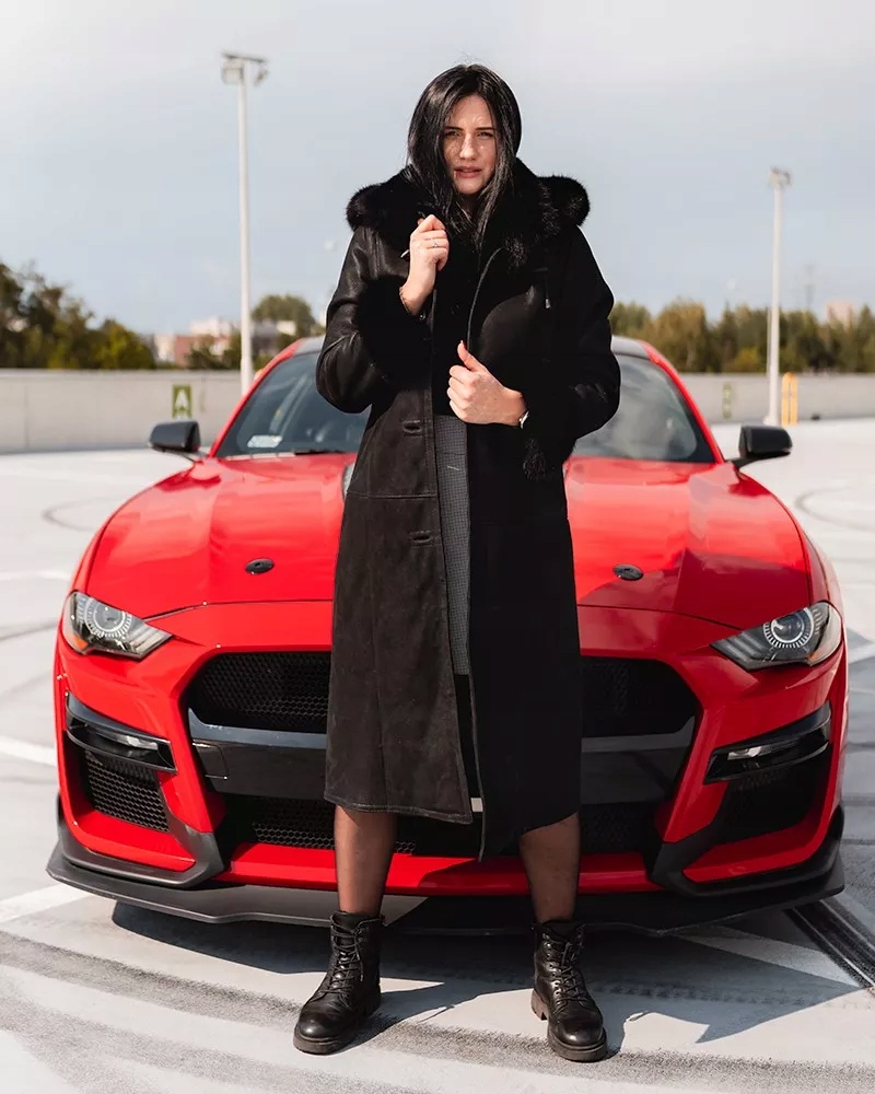 Naturalny damski kożuch Magda obszycie L Rodzaj naturalne