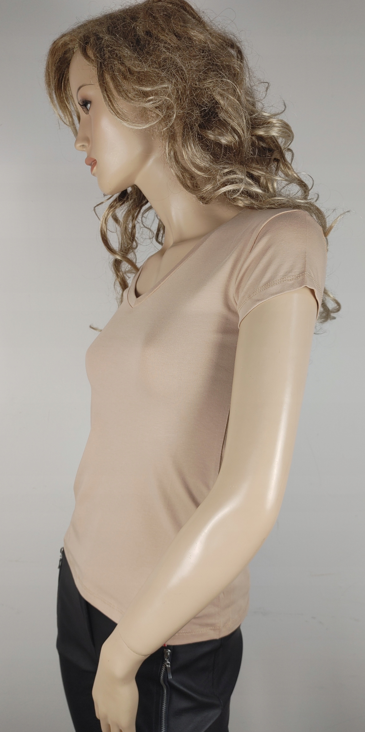 Bluzka Latynka krótki rękaw Dekolt w Serek XL/XXL Wzór dominujący bez wzoru