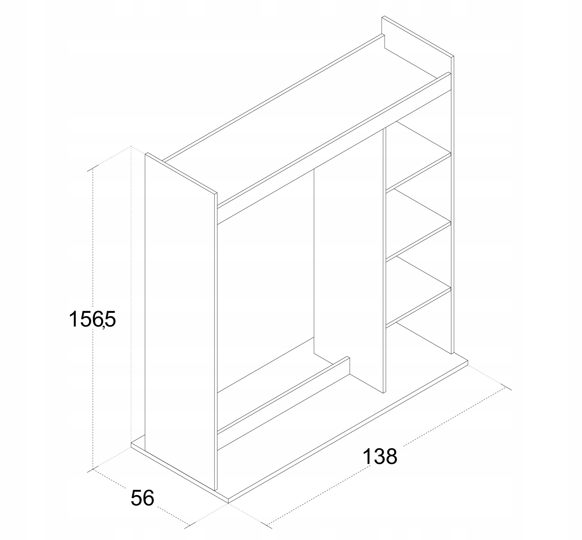 NOWOCZESNA PRZEDPOKÓJ GARDEROBA VINNIE DĄB ARTISAN Głębokość mebla 56 cm