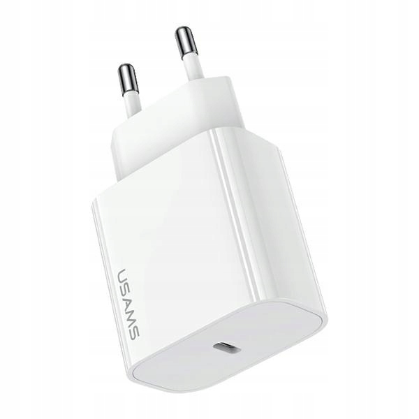 Usams Ładowarka Sieciowa 1XUSB-C PD20W Do Iphone 13 14 15 Szybkie Ładowanie