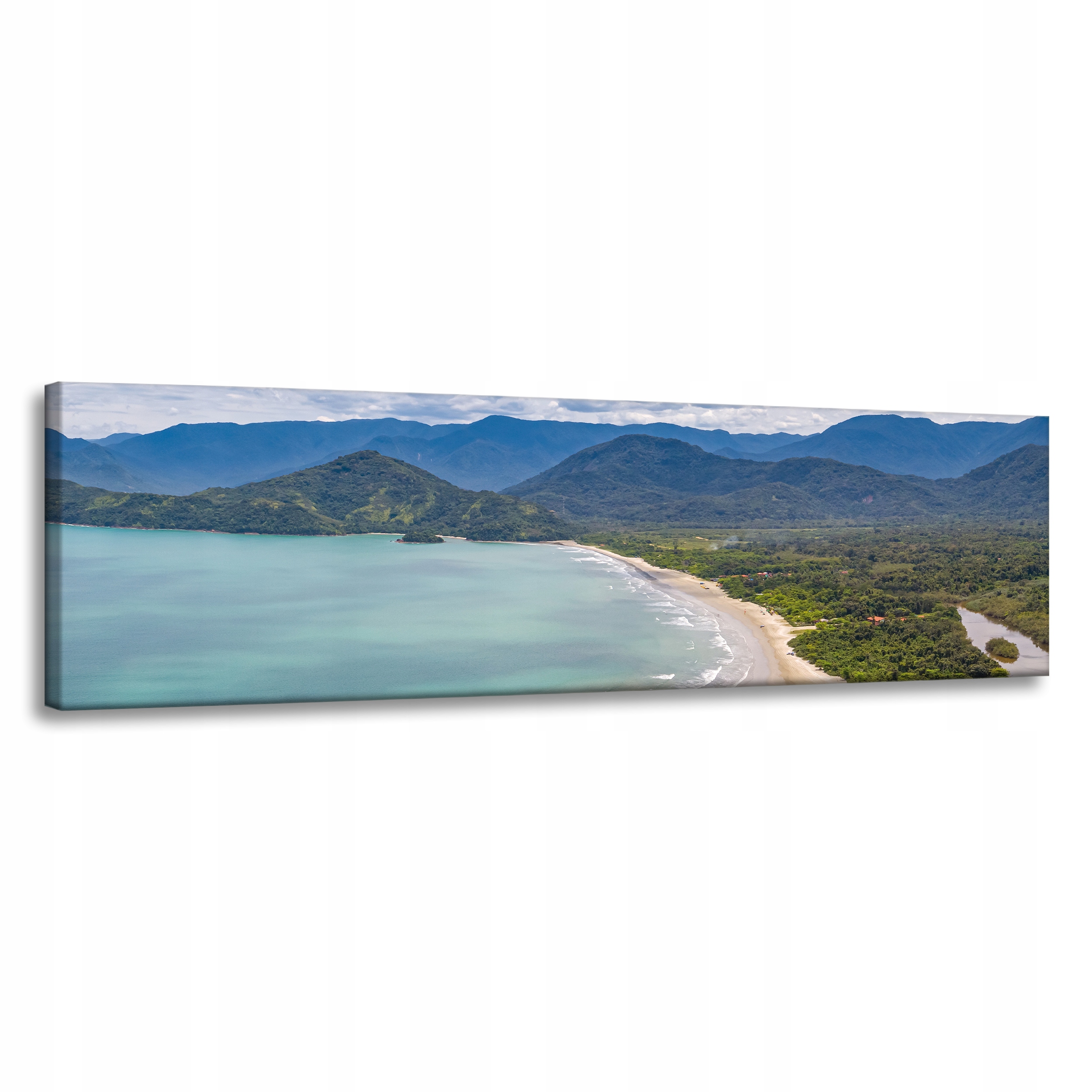 Obraz na plátně Voda Břeh Vlny Hory Příroda 120x40 cm Ideální jako dárek