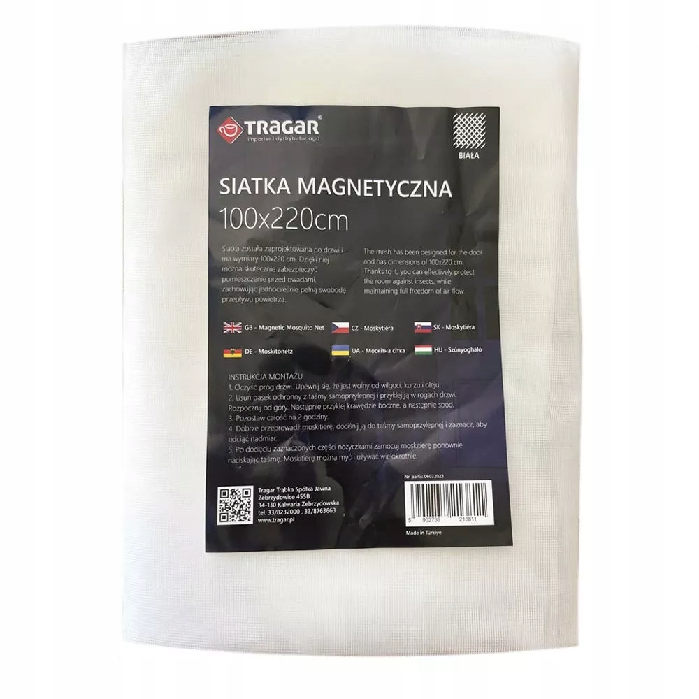

Moskitiera na drzwi magnetyczna biała 100x220cm