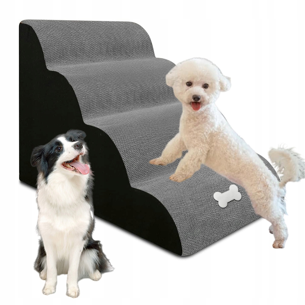 Levně Schody Pro Psy Kočky 4 Stupně Žebřík Pro Zvířata Stabilní Antislip 40 CM