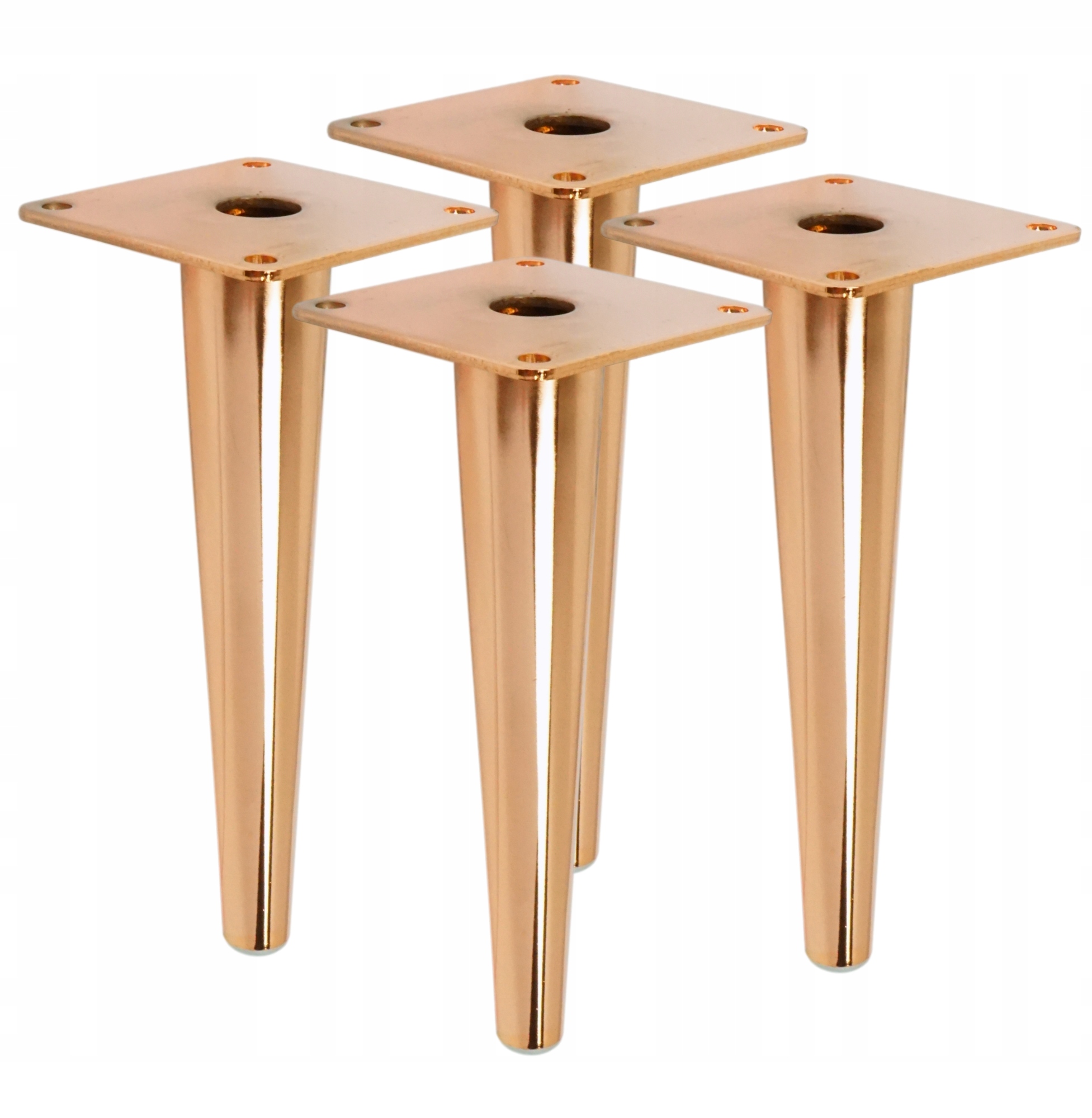 Ocelová noha 18 cm, rovný kužel, měď, nábytkové nohy