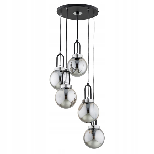 Veľká lampa Atori Čierna & Chrom s množstvom metalických bublín do obývačky, štúdia
