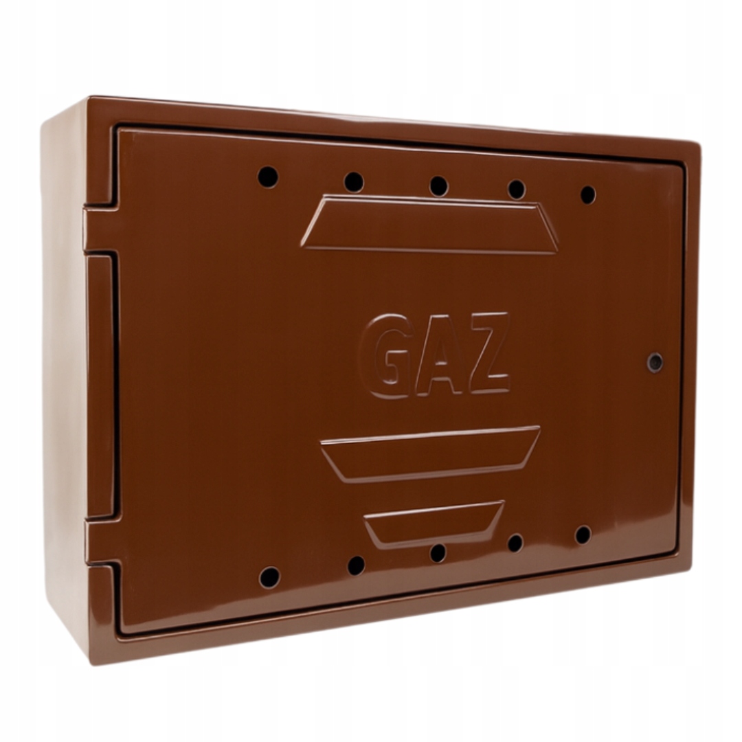 Szafka PUNKT GAZOWY 600x800x250mm BRĄZ POZIOMA na dwa GAZOMIERZE brązowa