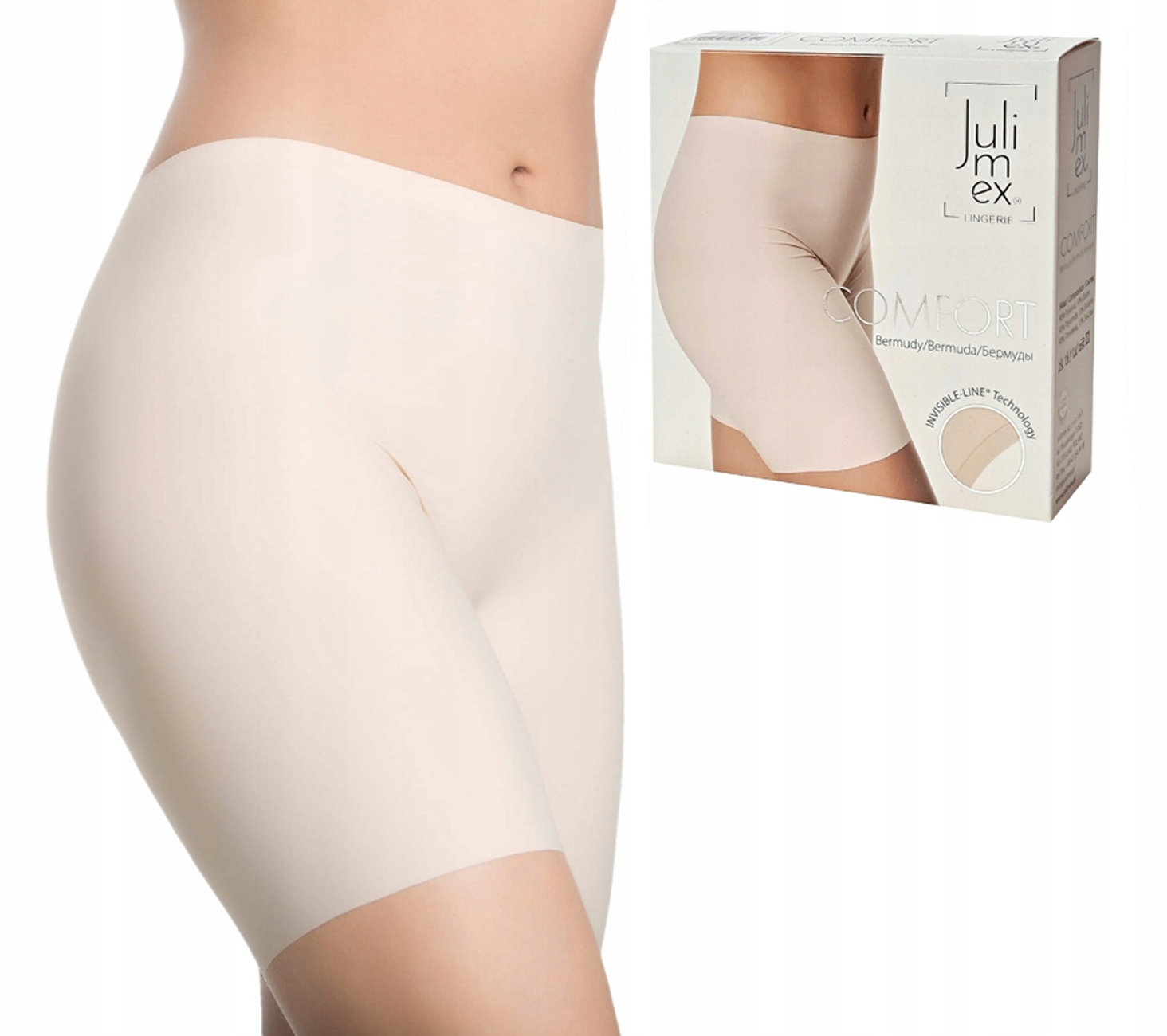 JULIMEX BEZSZWOWE WYGŁADZAJĄCE BERMUDY ULTRACIENKIE POD SUKNIĘ COMFORT L