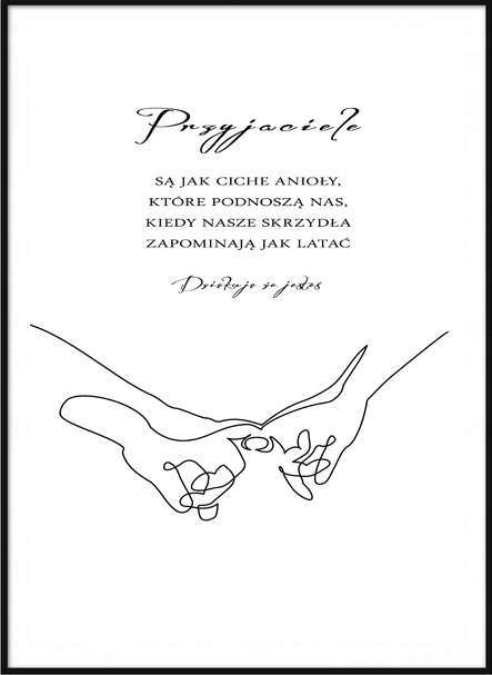 PLAKAT A4 OBRAZ CYTAT PODZIĘKOWANIE PRZYJACIELA