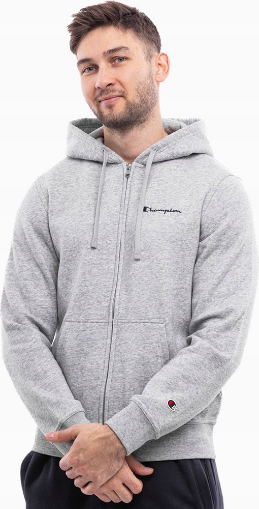 Pánská Mikina Champion Mikina Na Zip S Kapucí Šedá 220260 EM021 vel. XL
