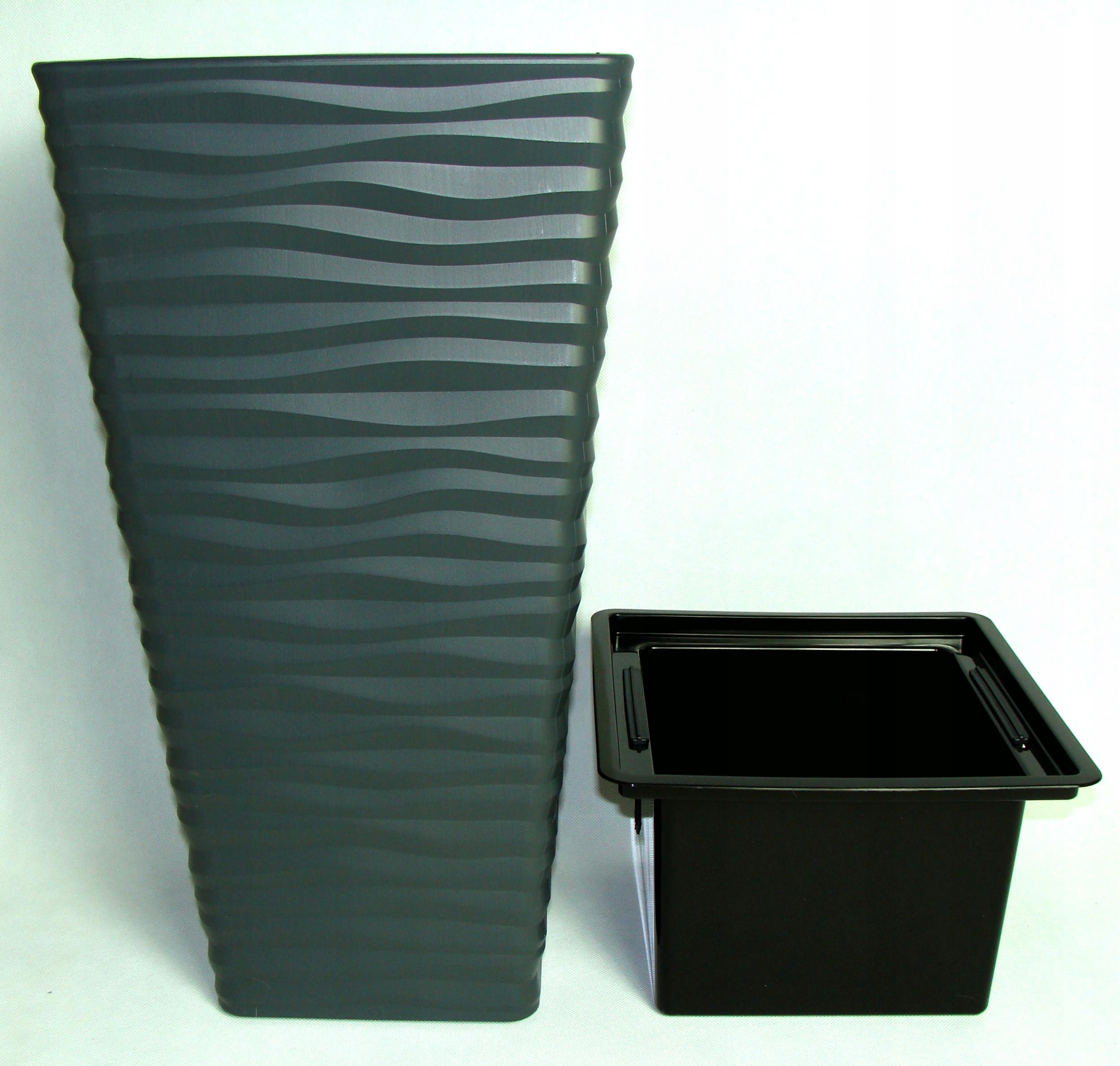 Donica 3D+wkład Sahara Slim kwadrat 30 h56 antract Marka Form-Plastic