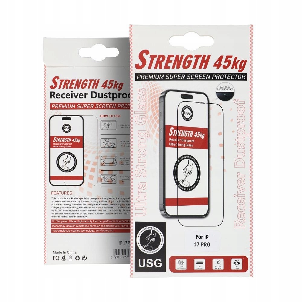Szkło hartowane Ultra Strong 45kg do iPhone 13 13 Pro 14 16e 17e
