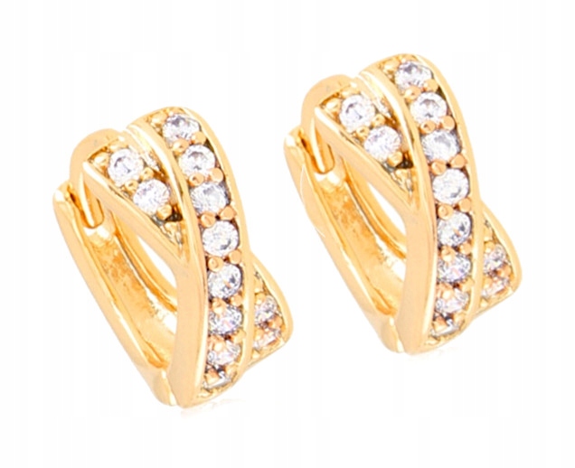 

Kolczyki ZŁOTE18 Krt Z Kryształkami Xuping 1,1 cm