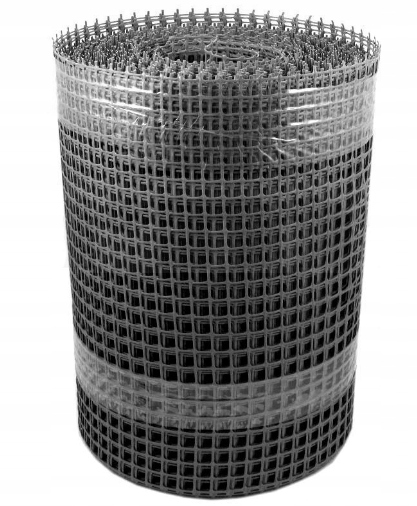 Siatka plastik 15x15mm 0.8m x50m rabatowa czarna
