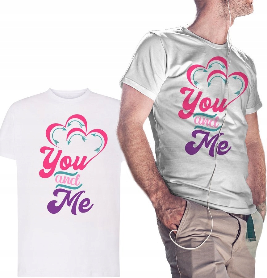 

Koszulka dla niego You And Me, prezent, biała 5XL