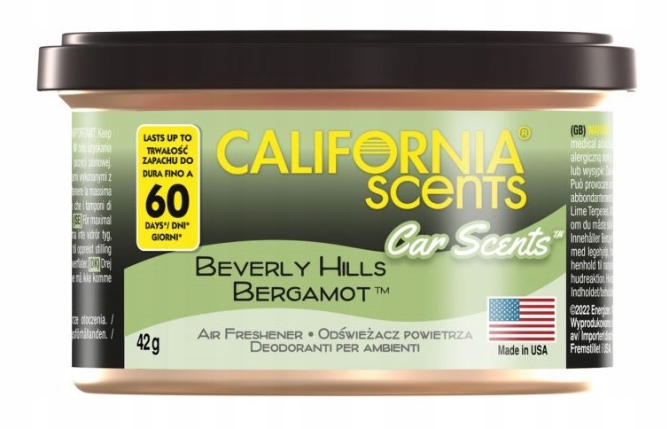 CALIFORNIA CAR SCENTS ZAPACH -BEVERLY HILLS BERGAM Rodzaj puszki zapachowe