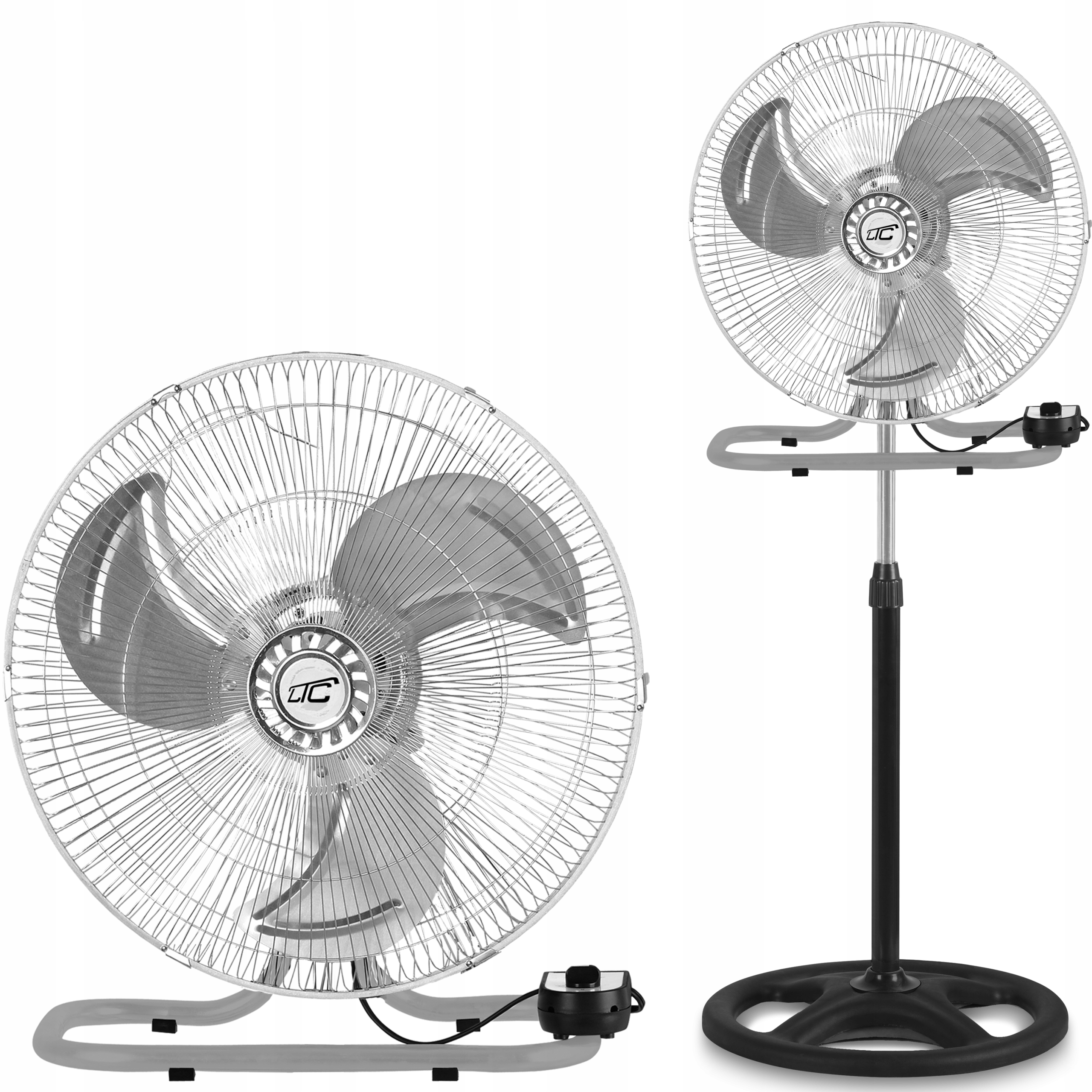 WIATRAK WENTYLATOR STOJĄCY PODŁOGOWY ŚCIENNY CICHY MOCNY 18 CALI 70W 3W1 Liczba trybów prędkości 3