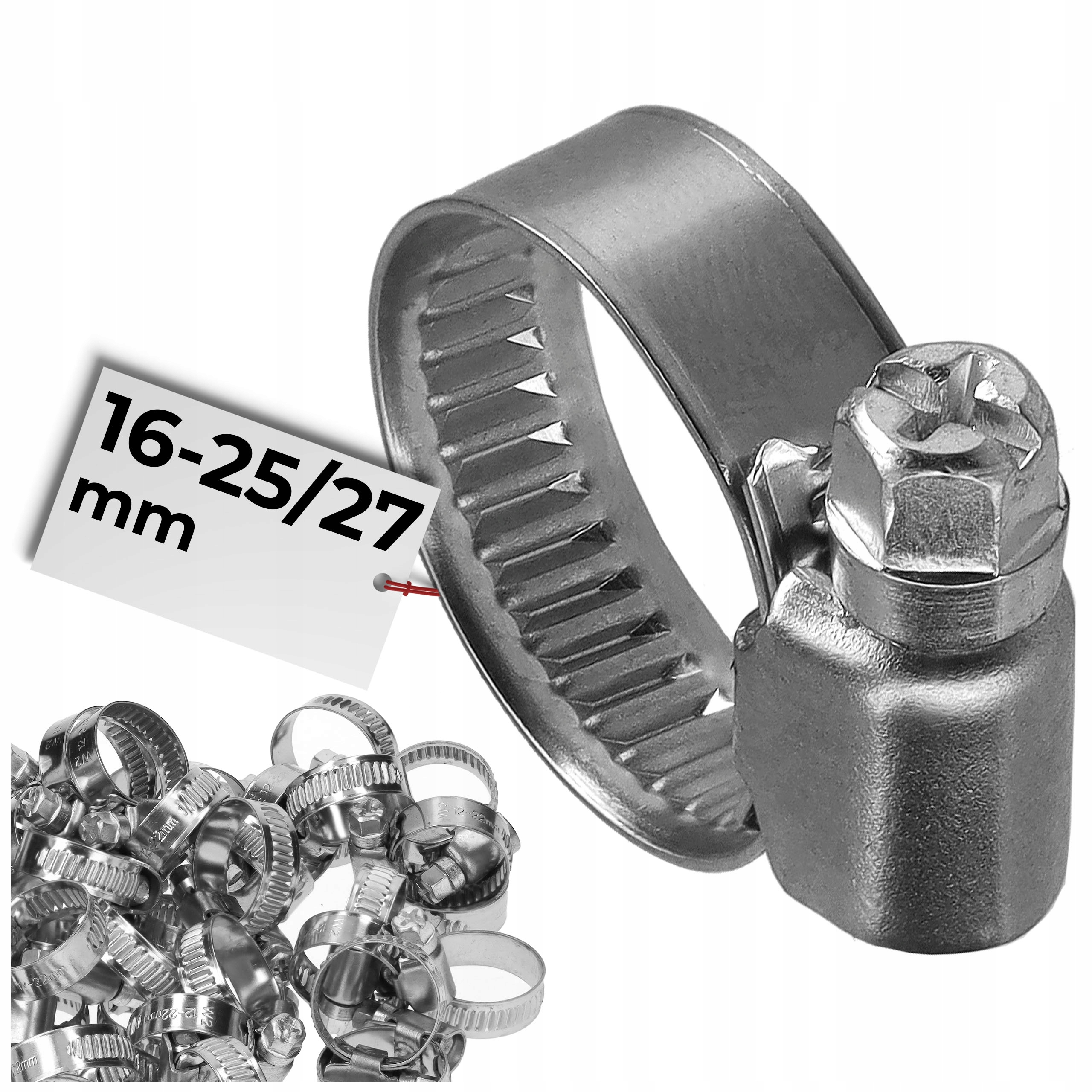 10x Opaska ślimakowa 27 mm zacisk kablowy ocynk 16 27 mm