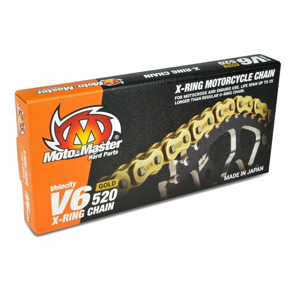 Moto-master Hnacia Reťaz V6-520G X-ring Zlatý Chain Hnací Reťazec