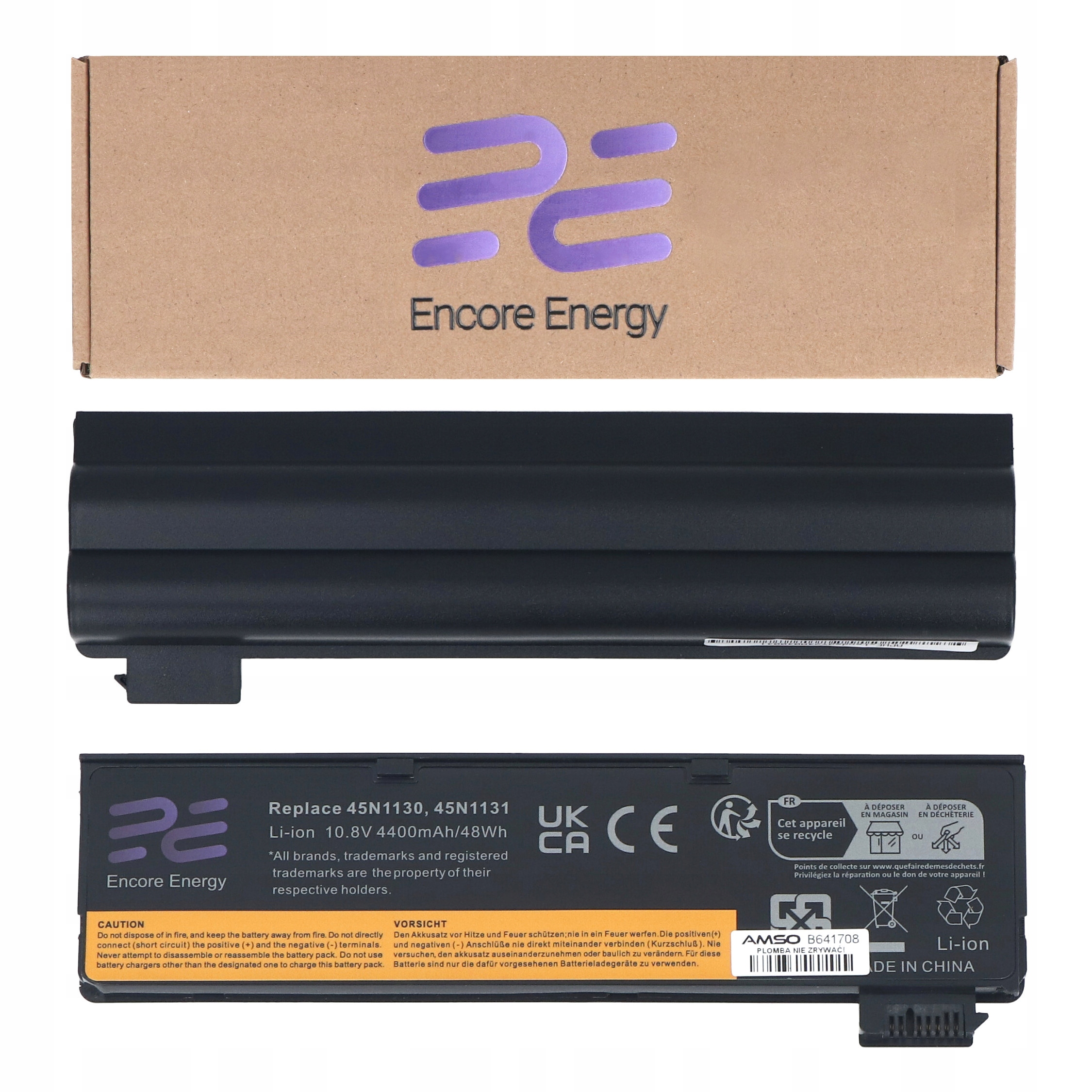 Bateria 45N1130 do laptopa Lenovo ThinkPad X240 T450 4400mAh Encore Energy