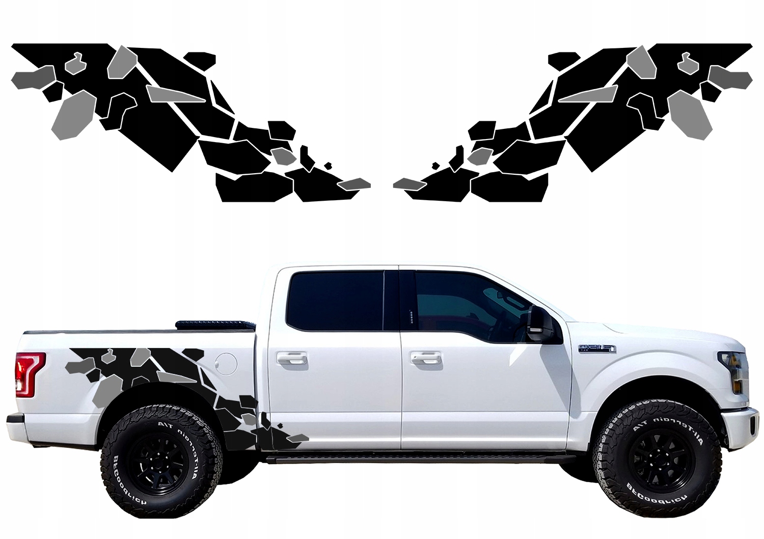 Samolepka Na Auto Pickupa Maskáčový 190 x 81 cm