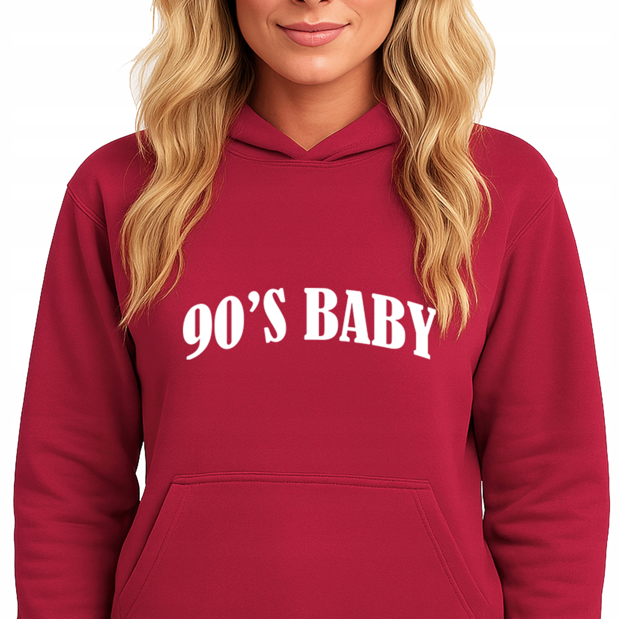 Mikina S Kapucí Červená Bavlněná Hoodie Módní 90'S Baby Vel M