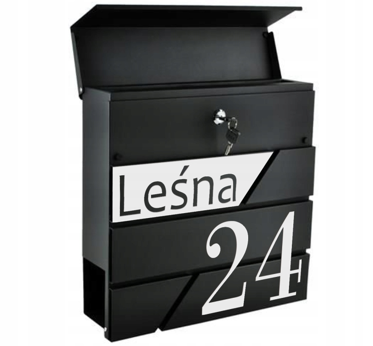 DUŻA SKRZYNKA NA LISTY POCZTOWA Z NUMEREM DOMU ADRESEM GAZETY Z NAPISEM Marka inna