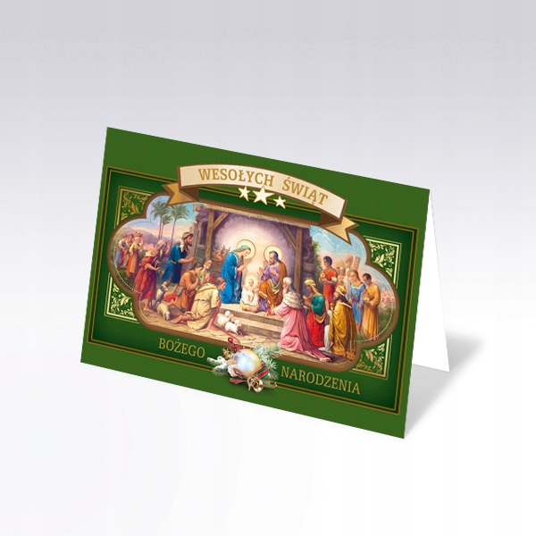 KARNET LAURKA KARTKA ŚWIĘTA BN + KOPERTA + OPŁATEK