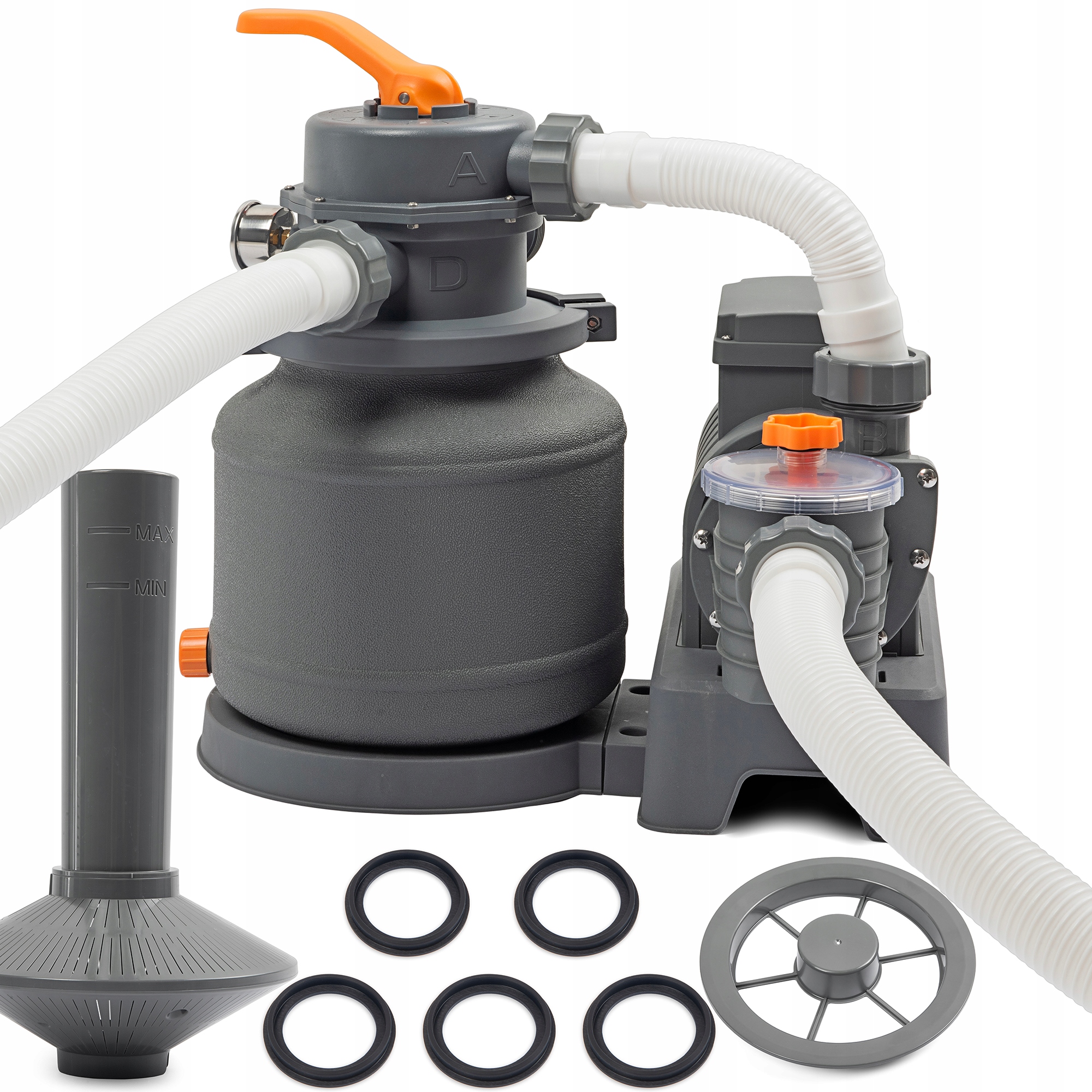 Pompa Piaskowa Filtrująca Do Basenu Kulki Filtracyjne Wężę Złączki 8705L/h