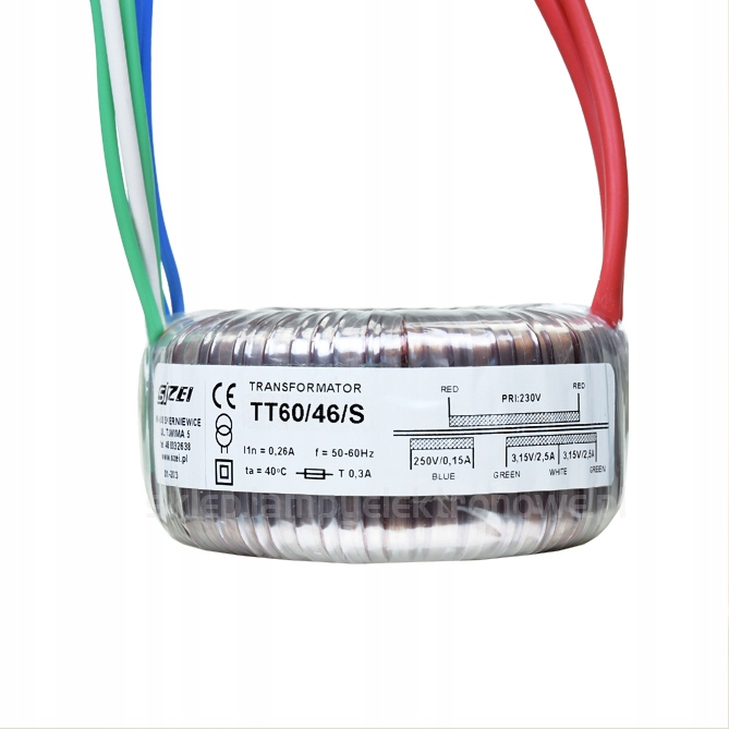 TT60/46/S Toroidní síťový transformátor Sizei