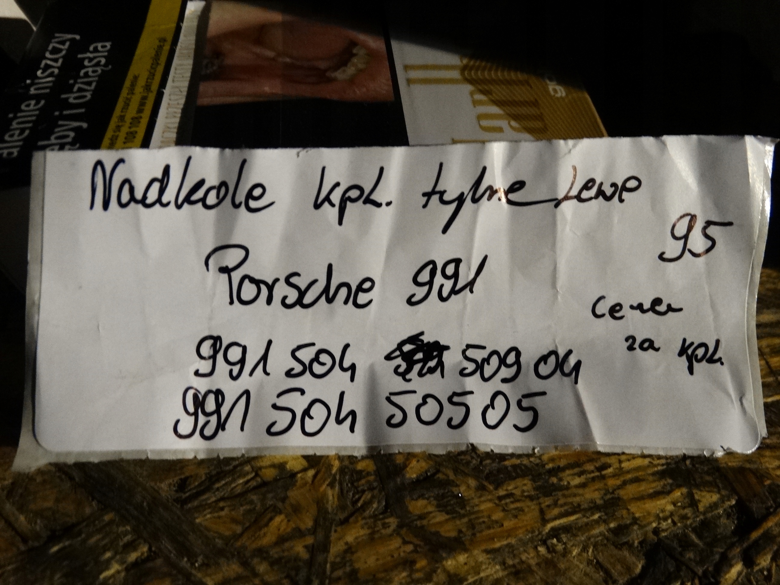 IDEALNE KPL. mudguard rear. left PORSCHE 991 1