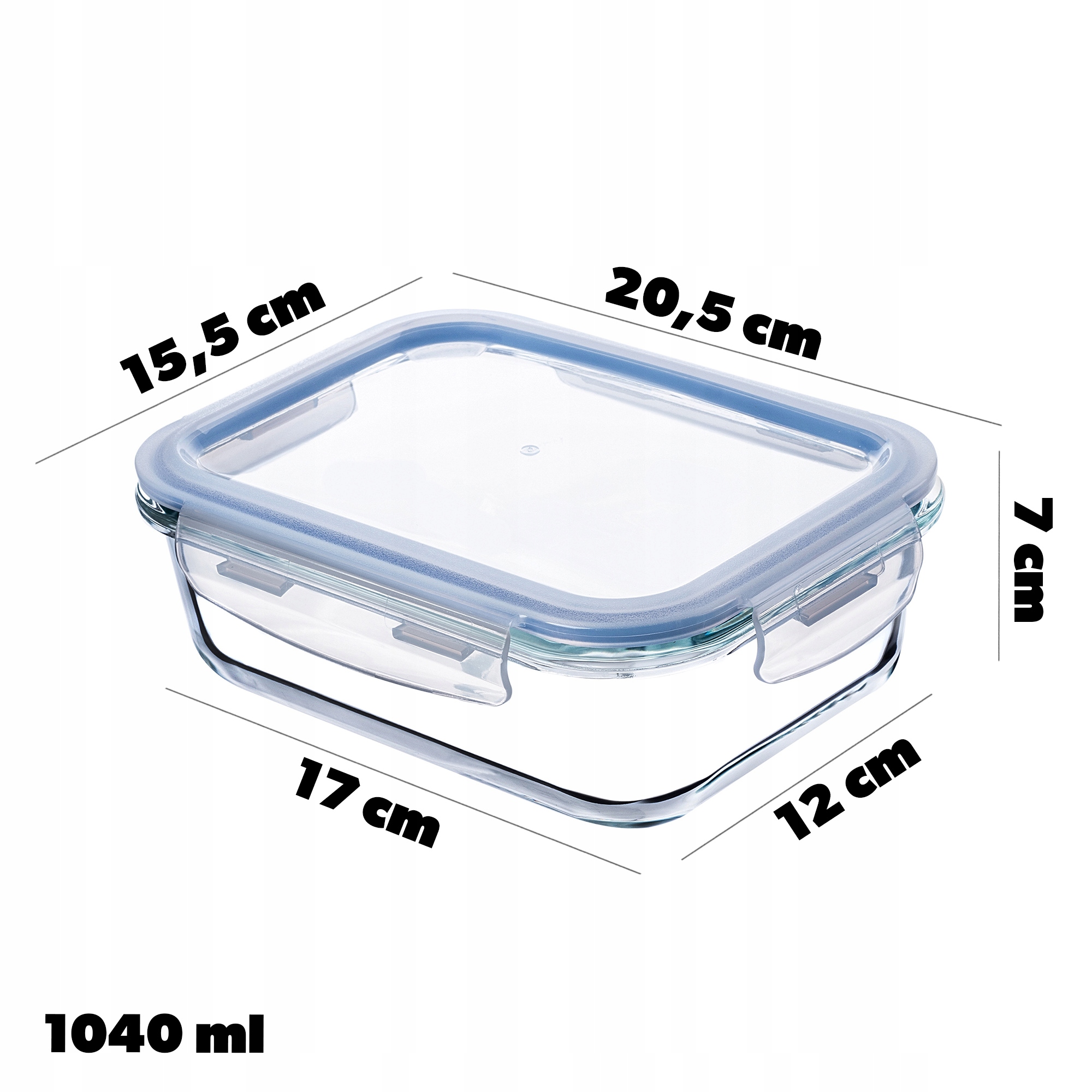 SZKLANY POJEMNIK NA ŻYWNOŚĆ JEDZENIE 1040ml Z POKRYWKĄ PUDEŁKO ŚNIADANIÓWKA Kod producenta K8956