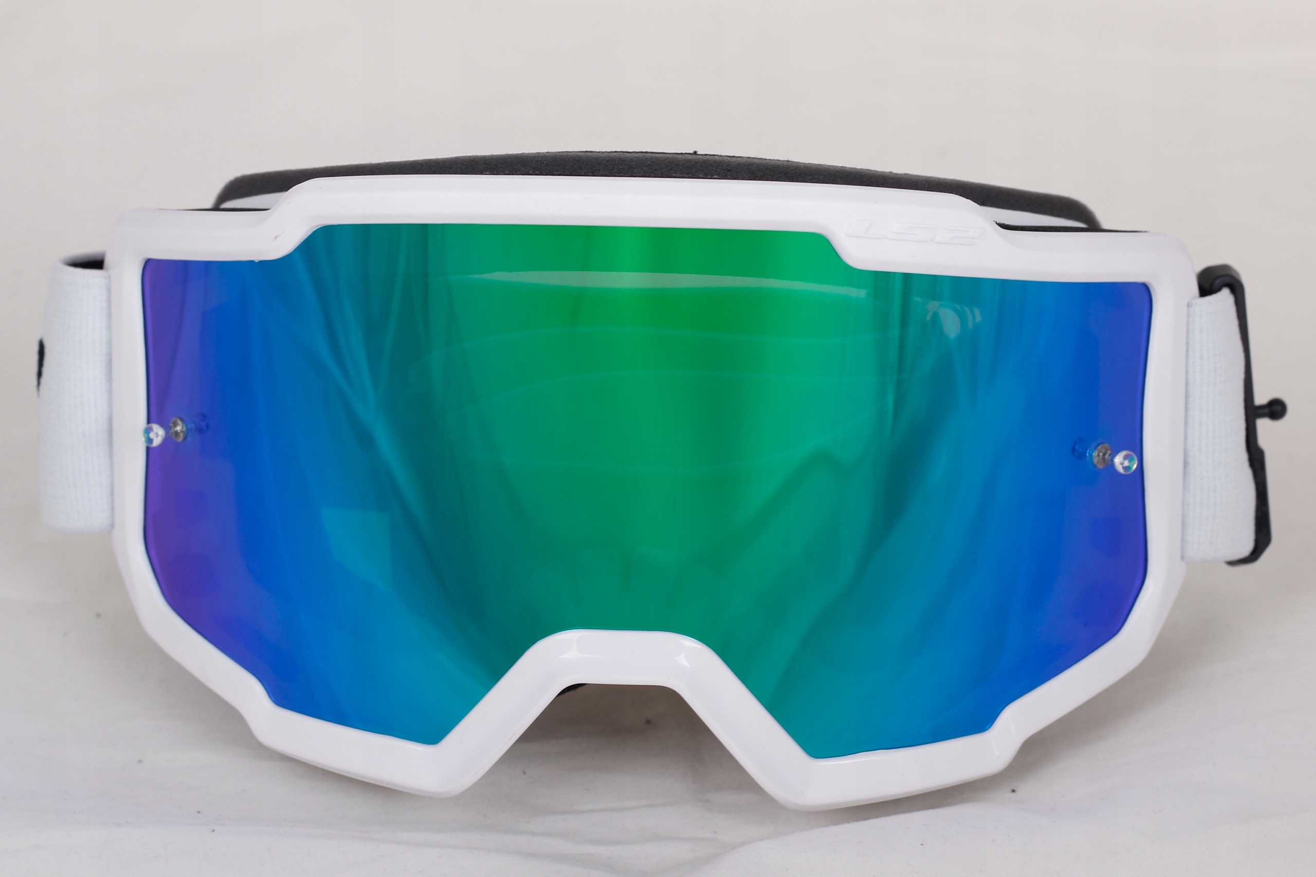 GOGLE CROSS ENDURO MOTOCROSS ATV LS2 CHARGER WHITE 2 szyby lustrzany wizjer Model Charger