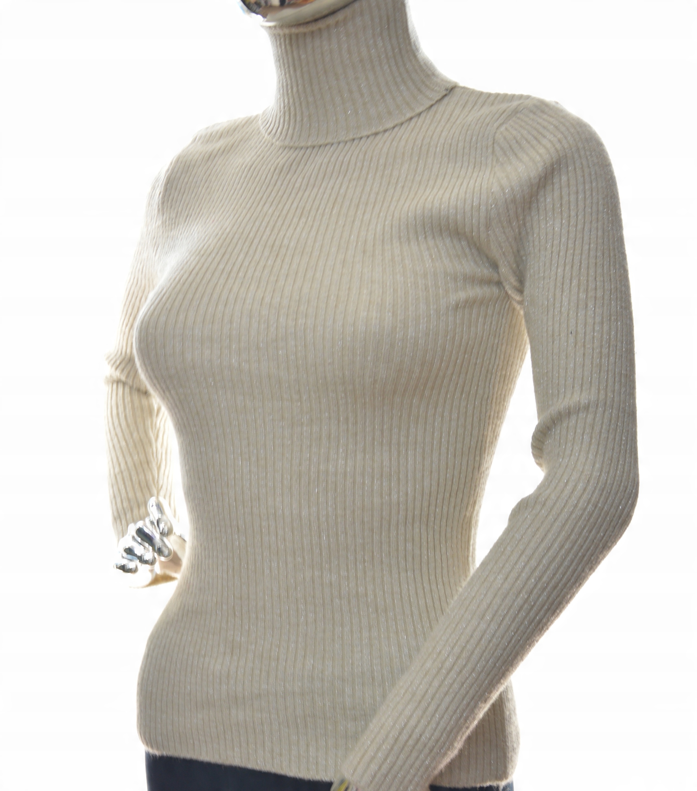 

Sweter damski golf bluzka z błyszczącą nitką Uni