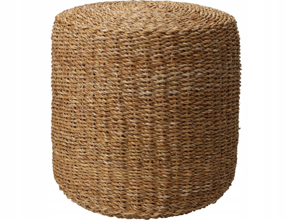 Bohato zdobený puf z morskej trávy, priemer 40 cm
